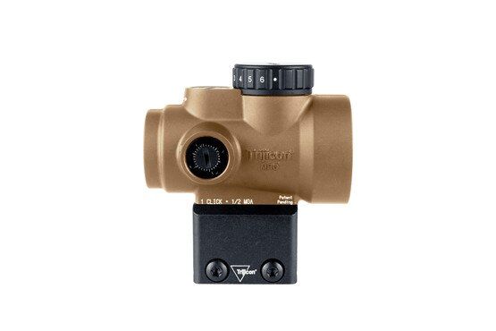 Trijicon MRO SD Red Dot Sight in Coyote Brown offers 1/2 MOA adjustments
